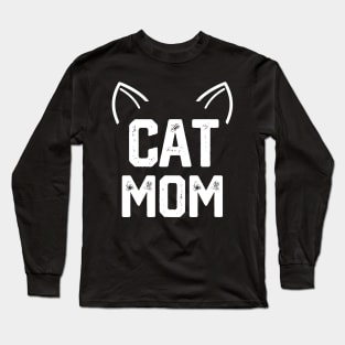 funny cat mom Long Sleeve T-Shirt